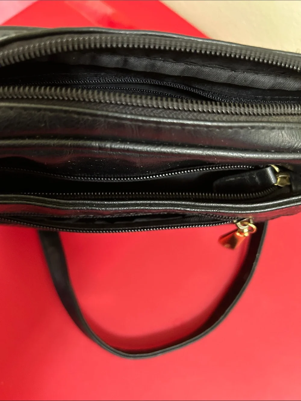 NY Collection Black Crossbody Bag with Gold Accents
